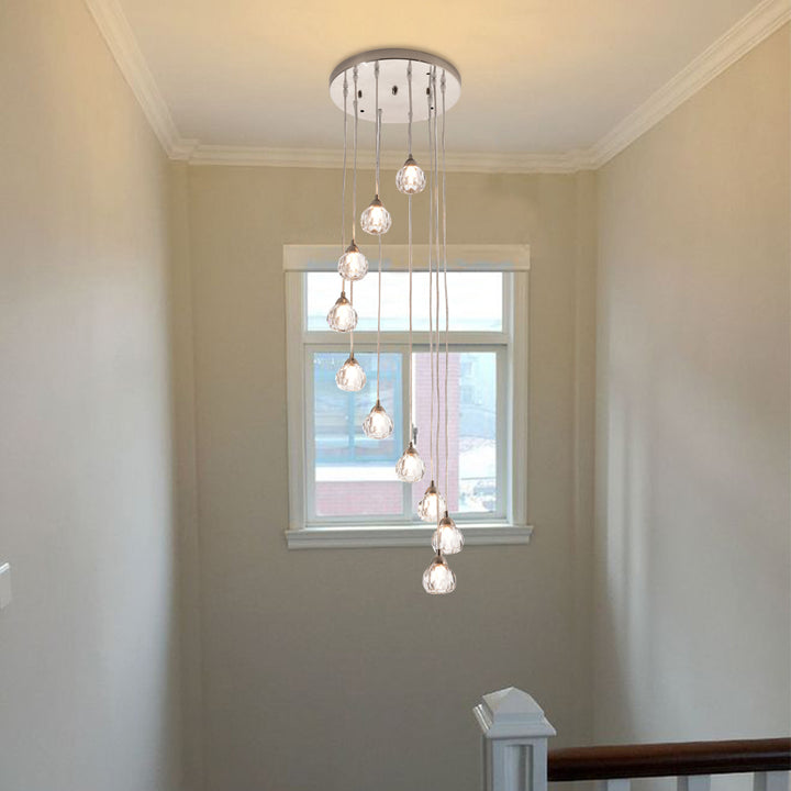 Maxax 10 - Light Stairway Spiral Chandelier for Foyer #MX19053