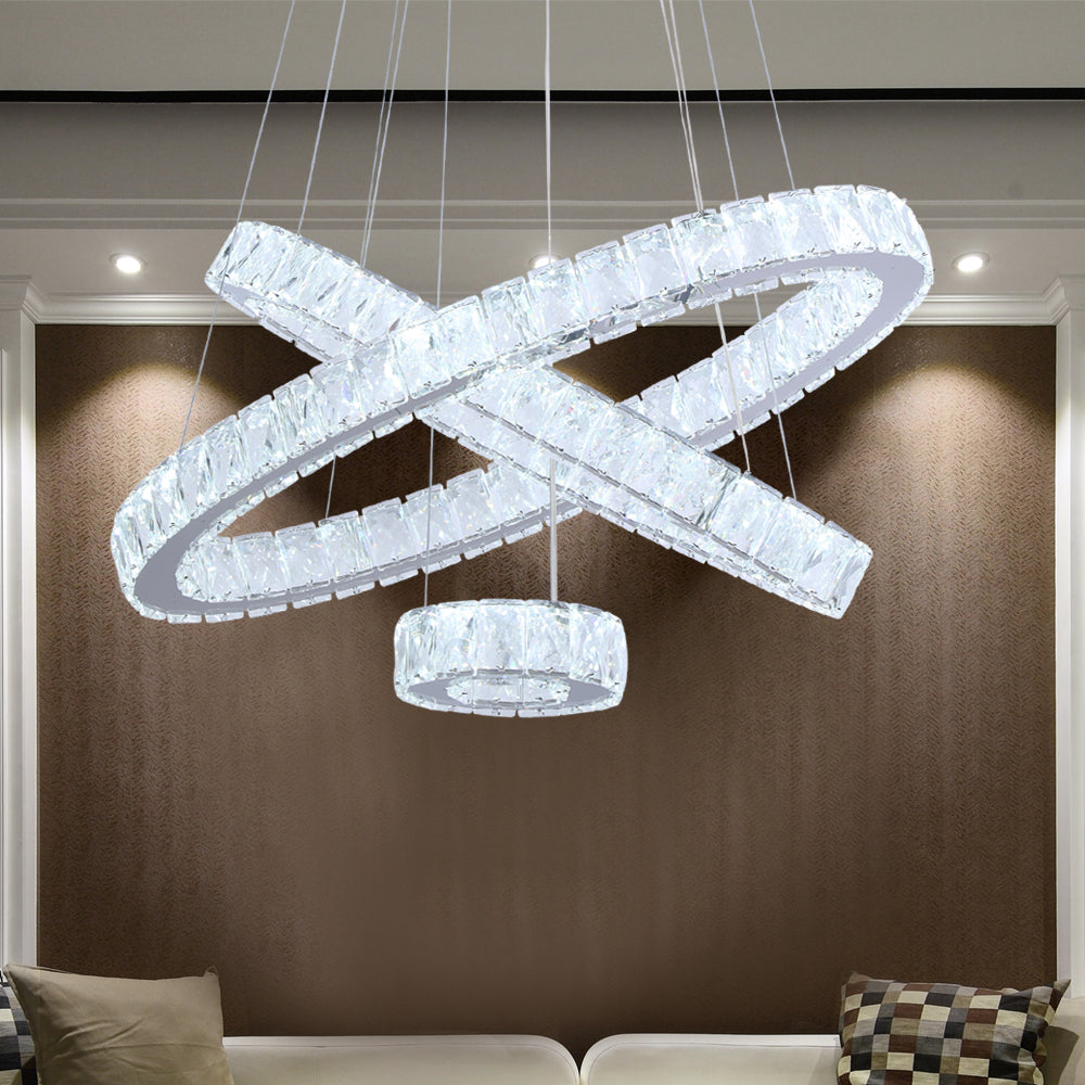 Maxax 3 - Light Ring layered LED Crystal Chandelier #YX-02