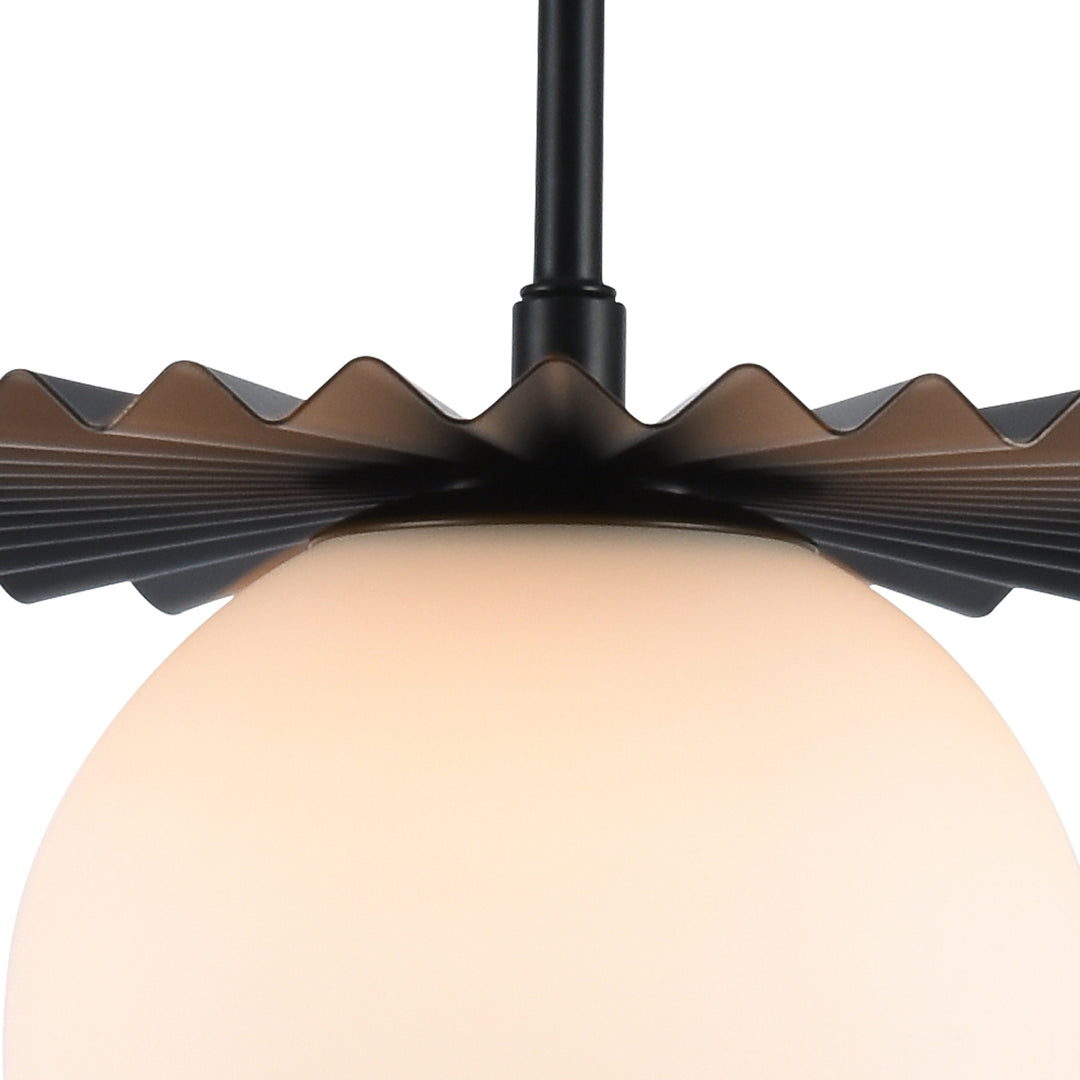 1 - Light 9.8" Single Gold Globe Wrought Iron Accents Modern Pendant with Glass Shade for Kitchen Island #5017