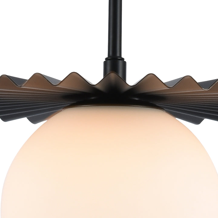 1 - Light 9.8" Single Gold Globe Wrought Iron Accents Modern Pendant with Glass Shade for Kitchen Island #5017