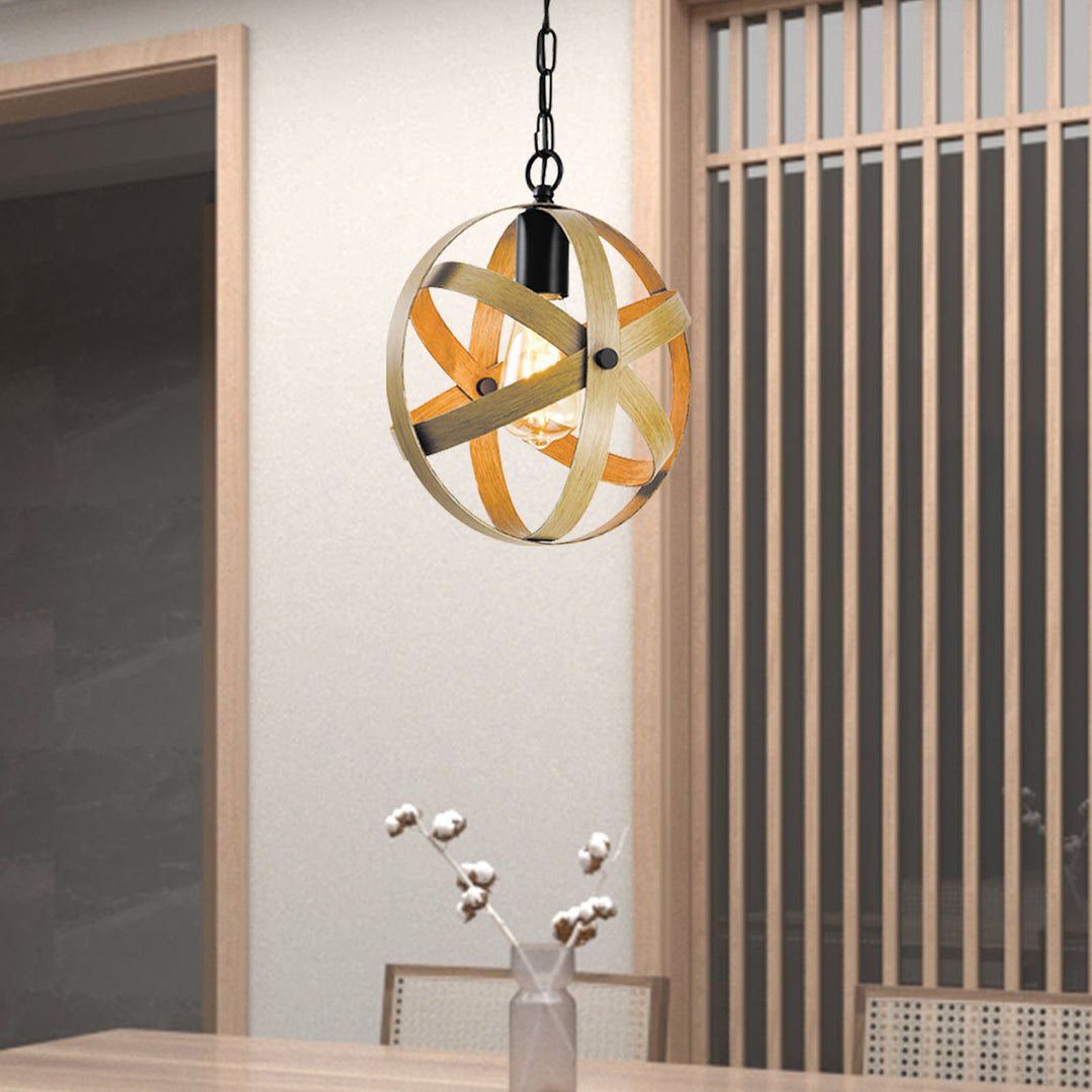 Maxax 1 - Light Kitchen Island&Single Globe With Wrought Iron #MX21017