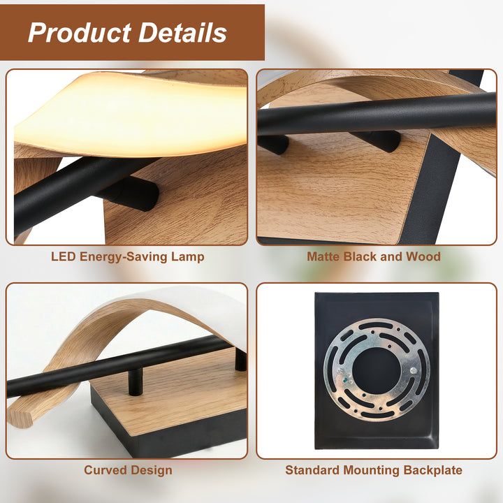 1 - Light 18"W Dimmable LED Brown Iron Vanity Light #MX21052