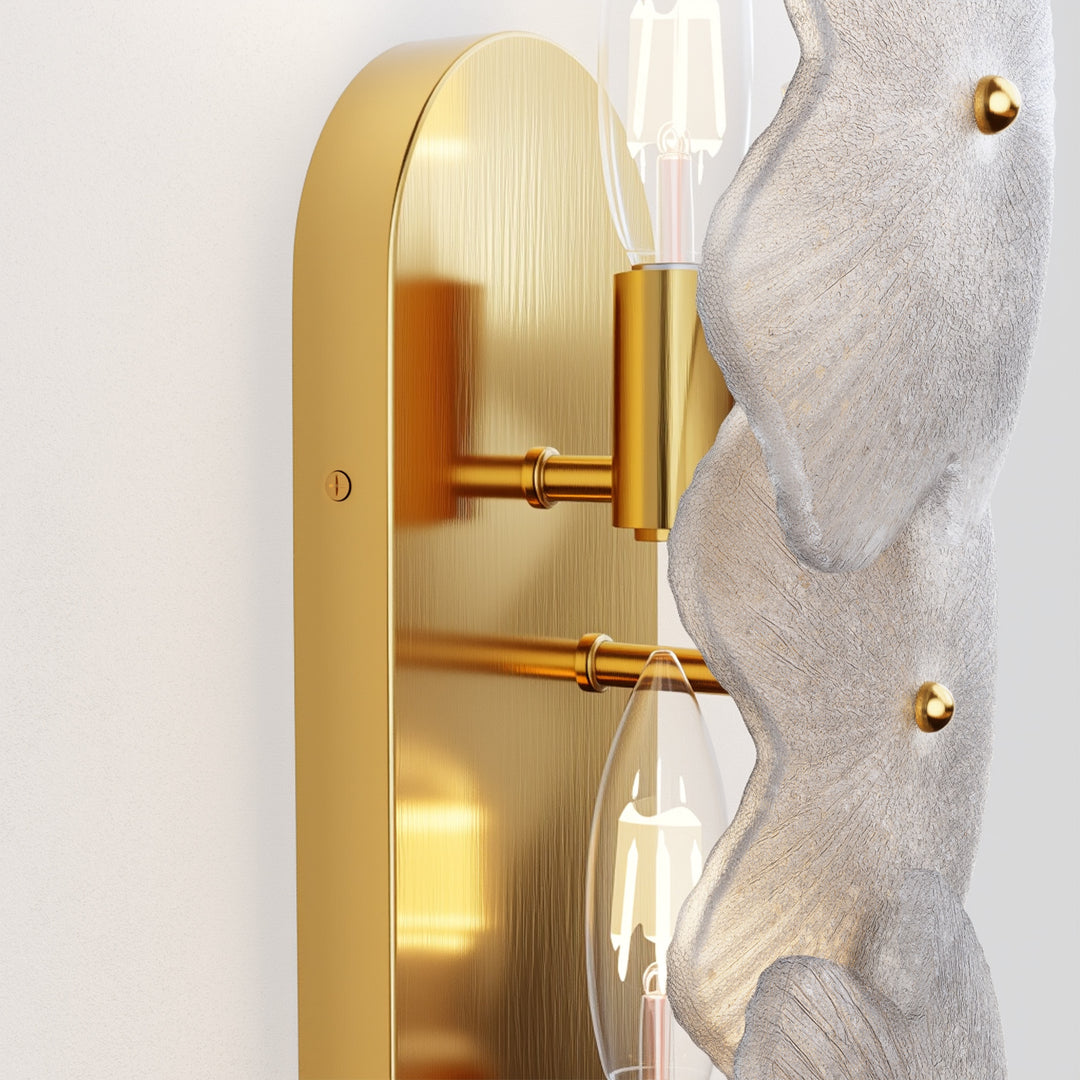 Lumin 3 - Light 𝟭𝟵.𝟱-𝗜𝗡𝗖𝗛 𝗪 Dimmable Metal Brass Etl Wall Sconces With Petal-shaped Glass #48003
