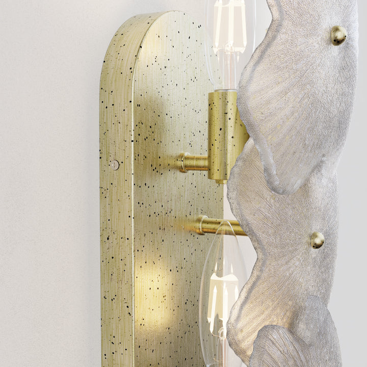 Lumin 3 - Light 𝟭𝟵.𝟱-𝗜𝗡𝗖𝗛 𝗪 Dimmable Metal Brass Etl Wall Sconces With Petal-shaped Glass #48003