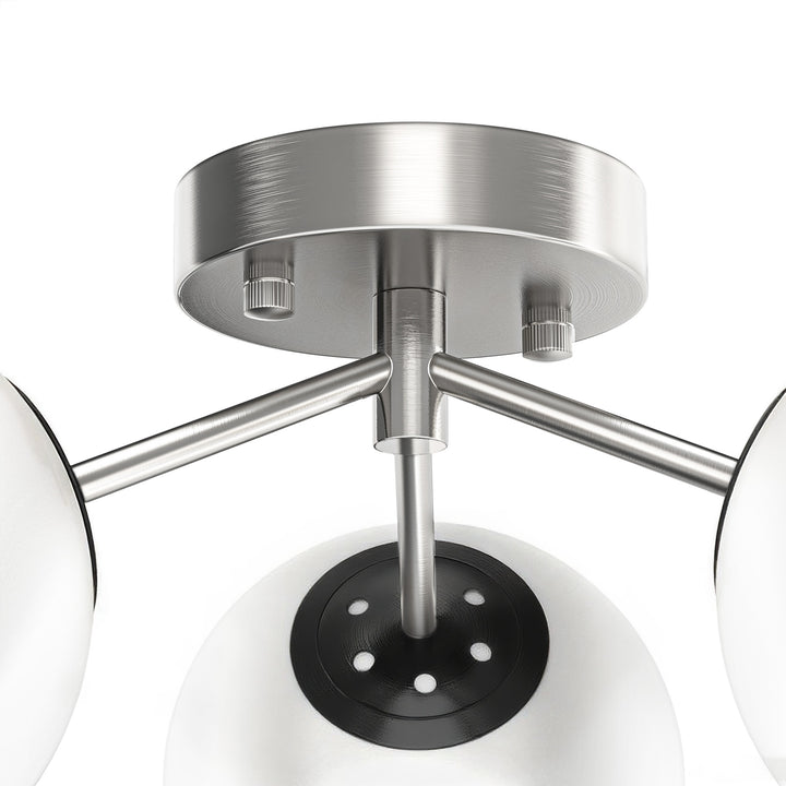 Maxax 3 Globe Ceiling Light 17 Inch Mid Century Modern Semi Flush Mount Ceiling Light Fixture for Bedroom,Living Room,Dinning Room, Foyer, Hallway #19228