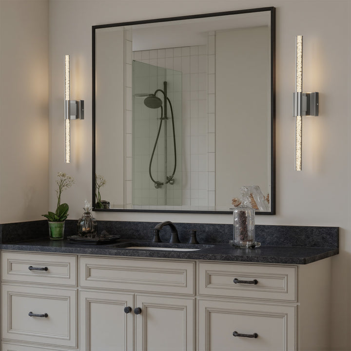 Glint 24''H Dimmable Led Outdoor Sconce With Tempered Glass #7082