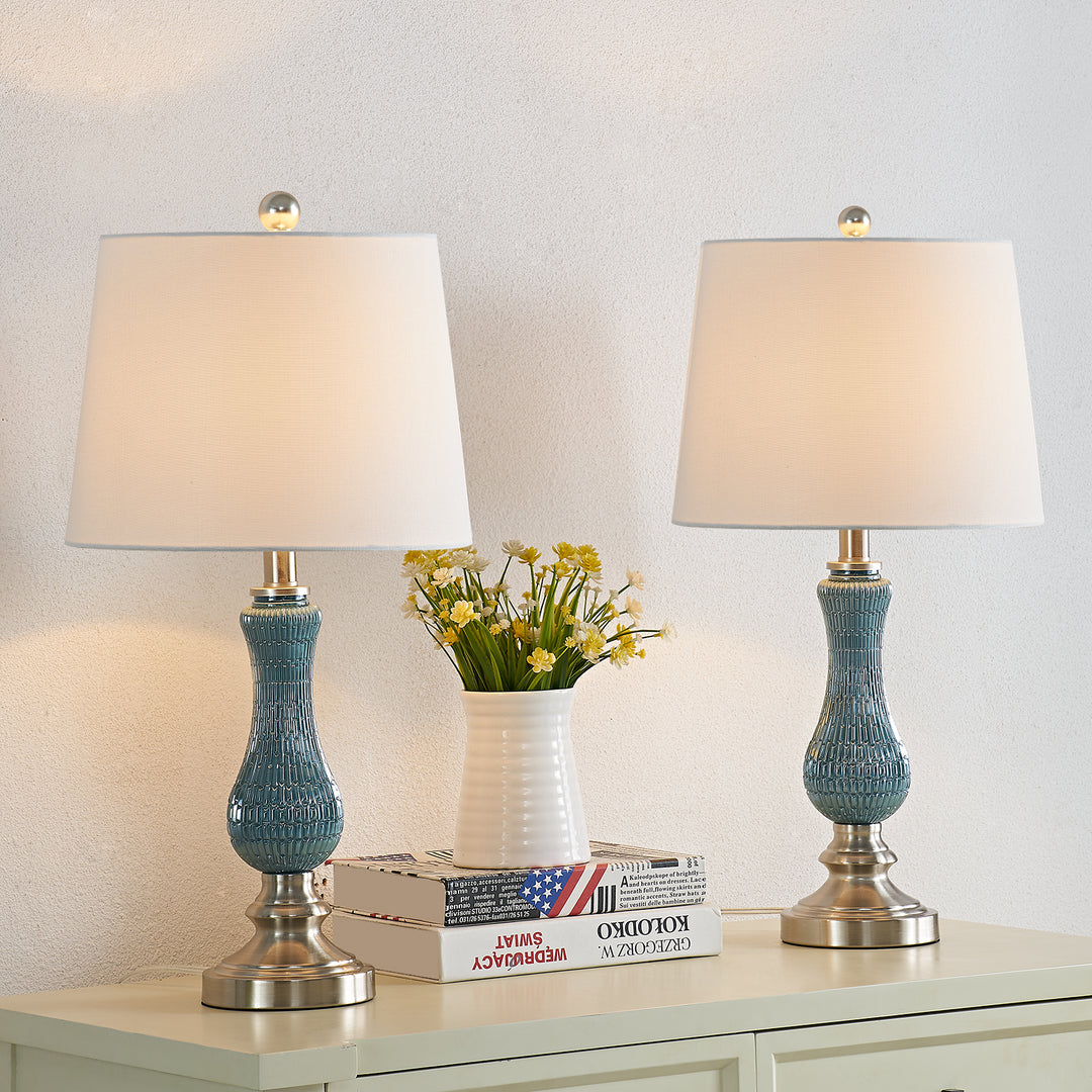 Maxax  23in Light Blue Bedside Lamp Set of 2#T93-LB