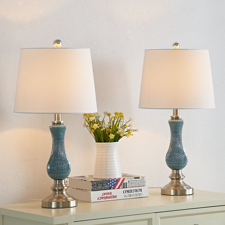 Maxax 23in Light Blue Bedside Lamp Set of 2 #T93