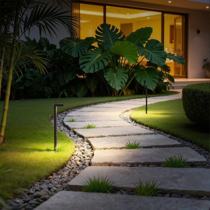 Starlight 19'' H LED Black Aluminum 4000K Outdoor Pathway Light with Etched Frosted Glass (Set of 2) #UG7095