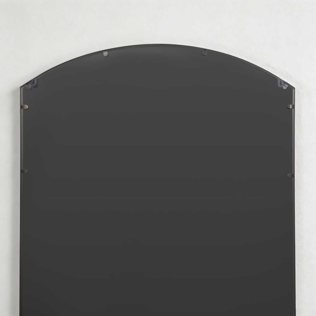 Reflect Vintage Metal Framed Arch Bronze Window & Wall Mantel Mirror For Living Room Entryway #30005