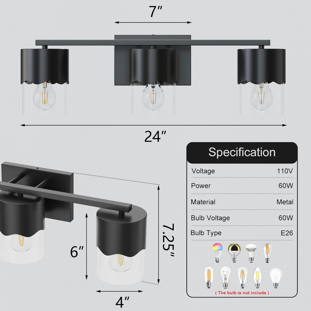 Lumin 3-light Dimmable Vanity Light With Scalloped Metal Shade