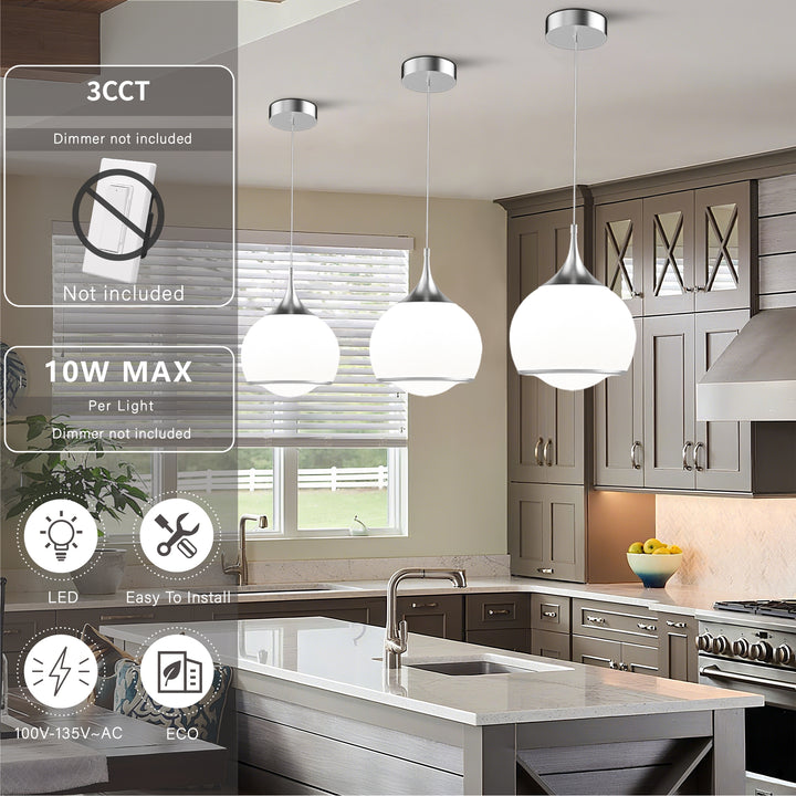 Nimbus 1-light Led Single Glass Pendant For Hallway/kitchen Island #MX21051