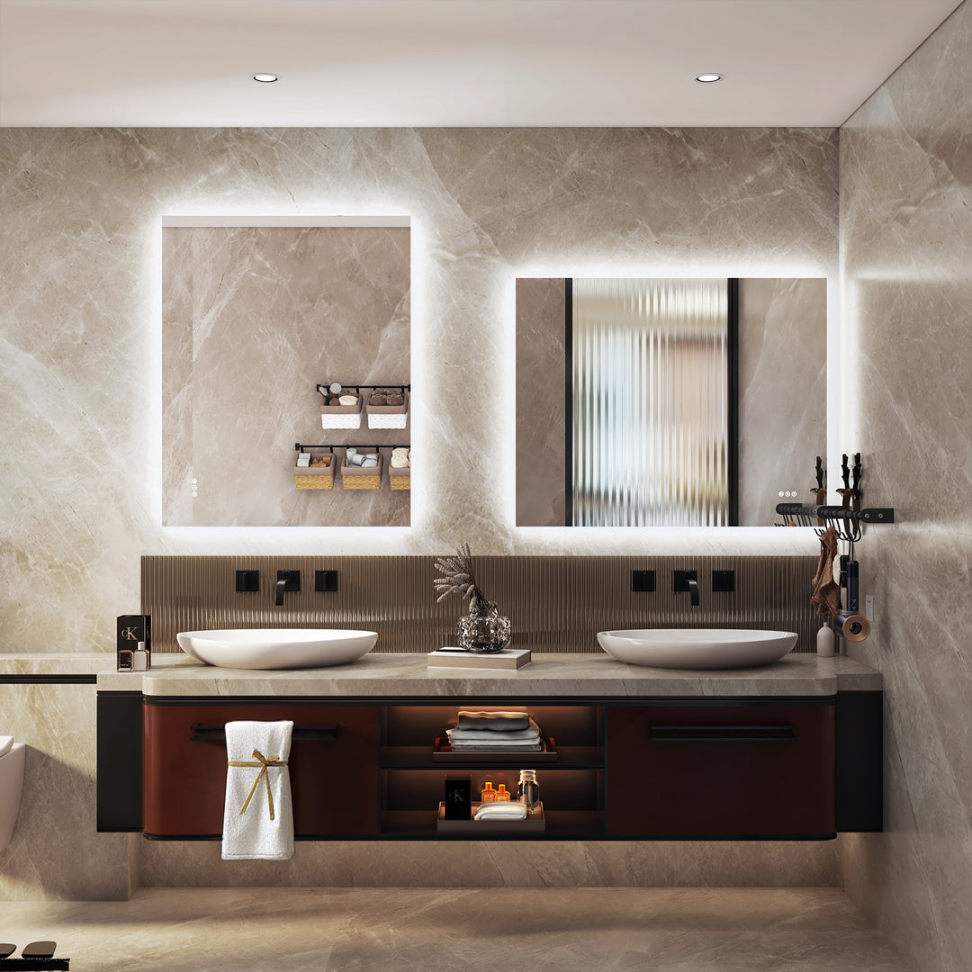 Elevate Home Modern Frameless LED Lighted Anti-Fog Dimmable Tempred Bathroom&Vanity Mirror #BL02
