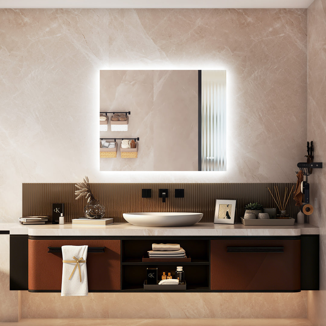 Elevate Home Modern Frameless LED Lighted Anti-Fog Dimmable Tempred Bathroom&Vanity Mirror #BL02