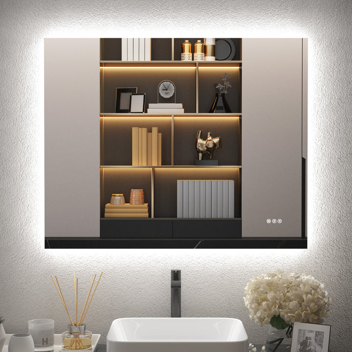 Elevate Home Modern Frameless LED Lighted Anti-Fog Dimmable Tempred Bathroom&Vanity Mirror #BL02