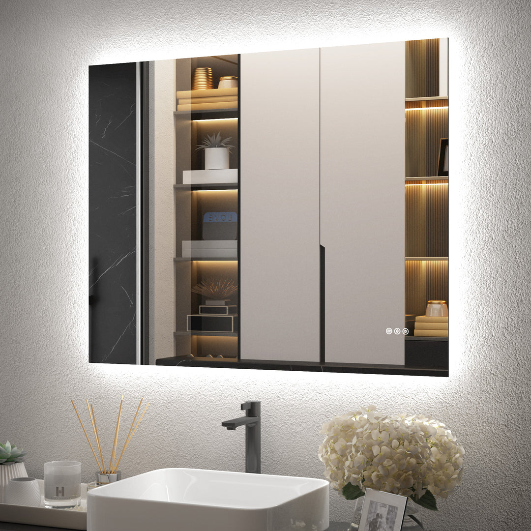 Elevate Home Modern Frameless LED Lighted Anti-Fog Dimmable Tempred Bathroom&Vanity Mirror #BL02