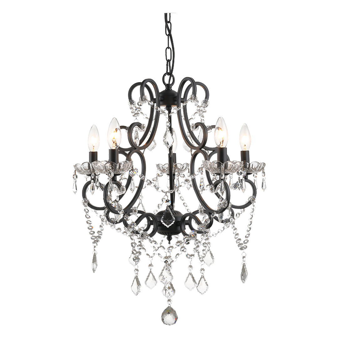 Maxax 5 -Light Candle Classic/Traditional Chandelier with Crystal Accent #MX19040-5-P