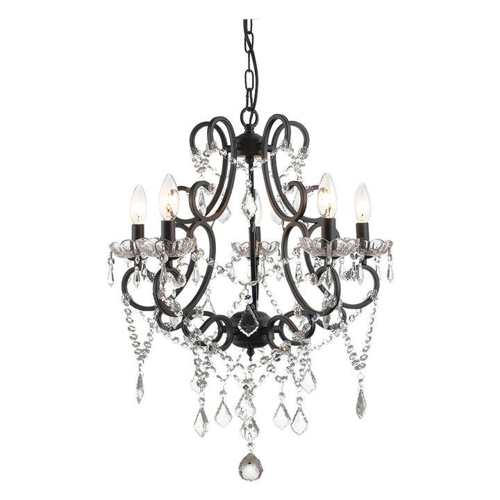 Maxax 5 -Light Candle Classic/Traditional Chandelier with Crystal Accent #MX19040