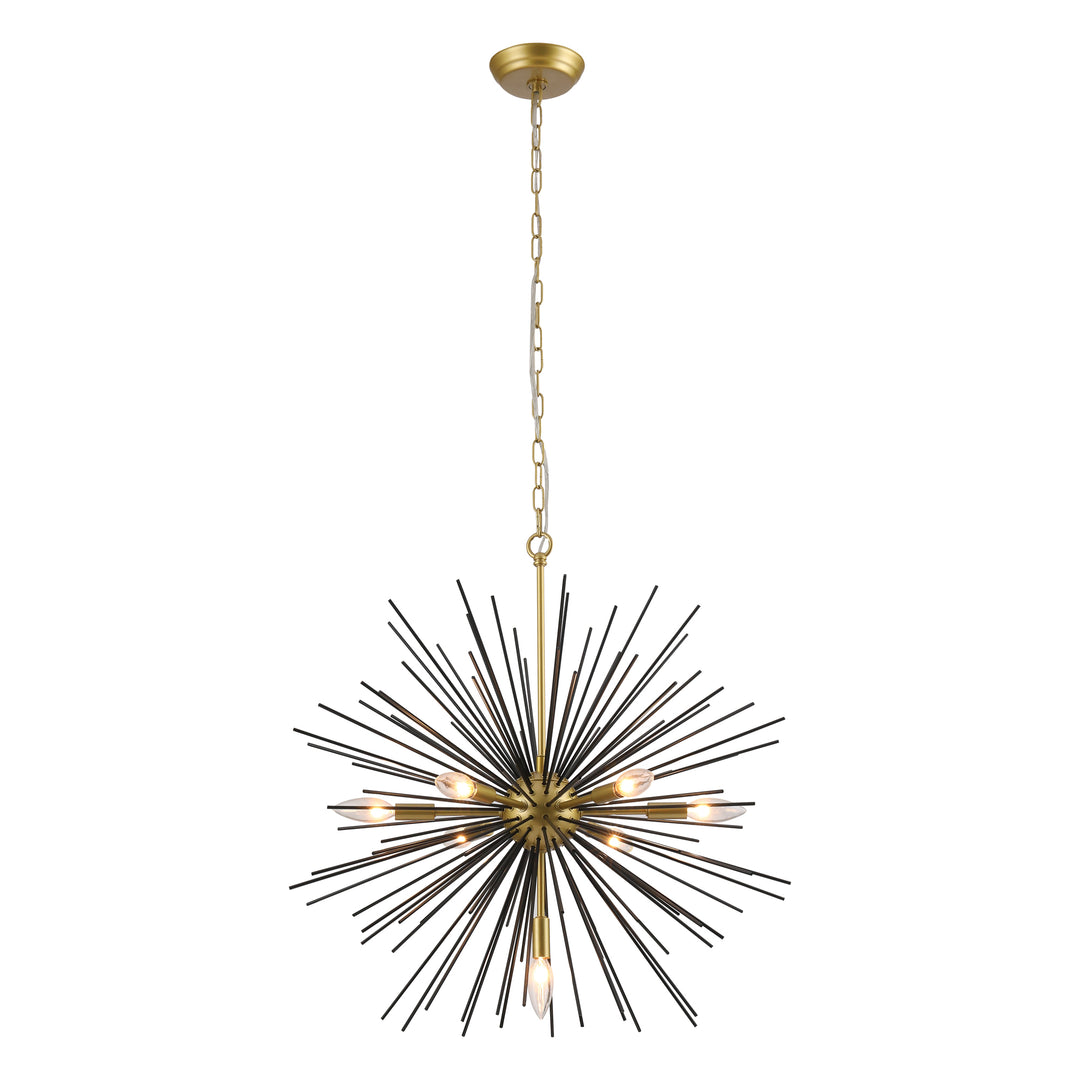 Maxax 7 - Light Sputnik Chandelier with Wrought Iron Accents #MX19030-7BG-P