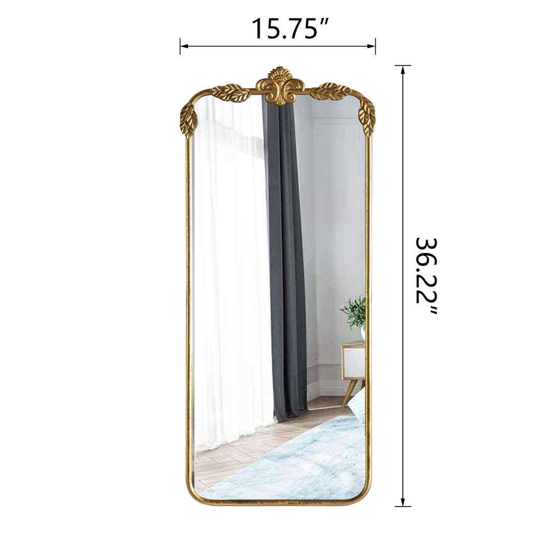 Maxax Rectangle Gold Metal Wall Mirror #25003