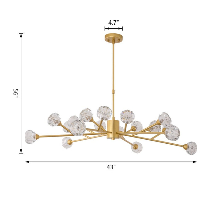 Maxax 18 - Light Dimmable Sputnik Modern Glod Chandelier