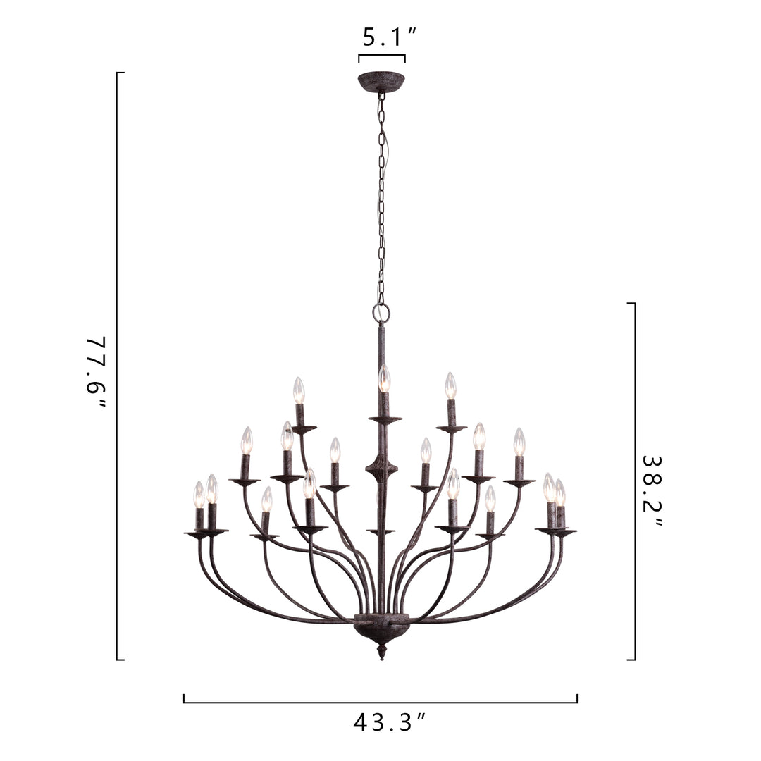 Maxax 18 - Light Candle Style Traditional Chandelier #19144