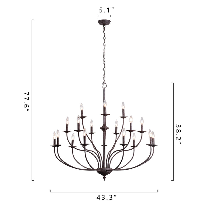 Maxax 18 - Light Candle Style Traditional Chandelier #19144