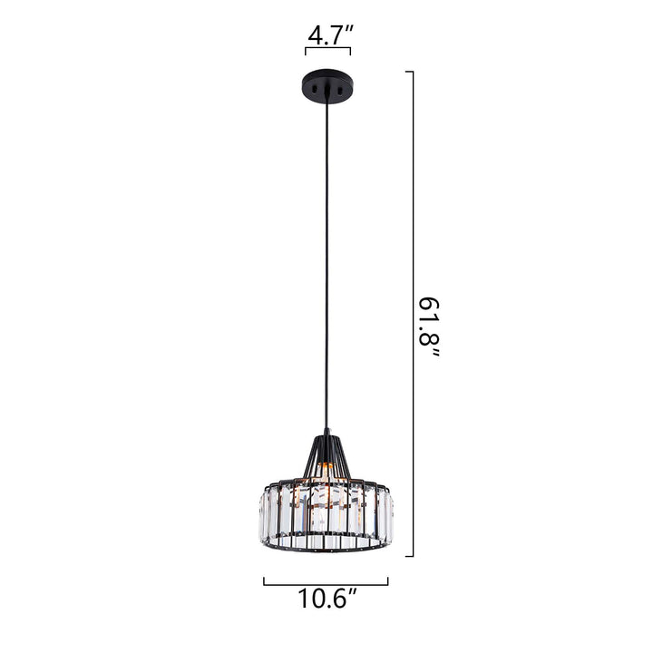 Maxax 1 - Light Single Drum Pendant with Crystal Accents #MX19128