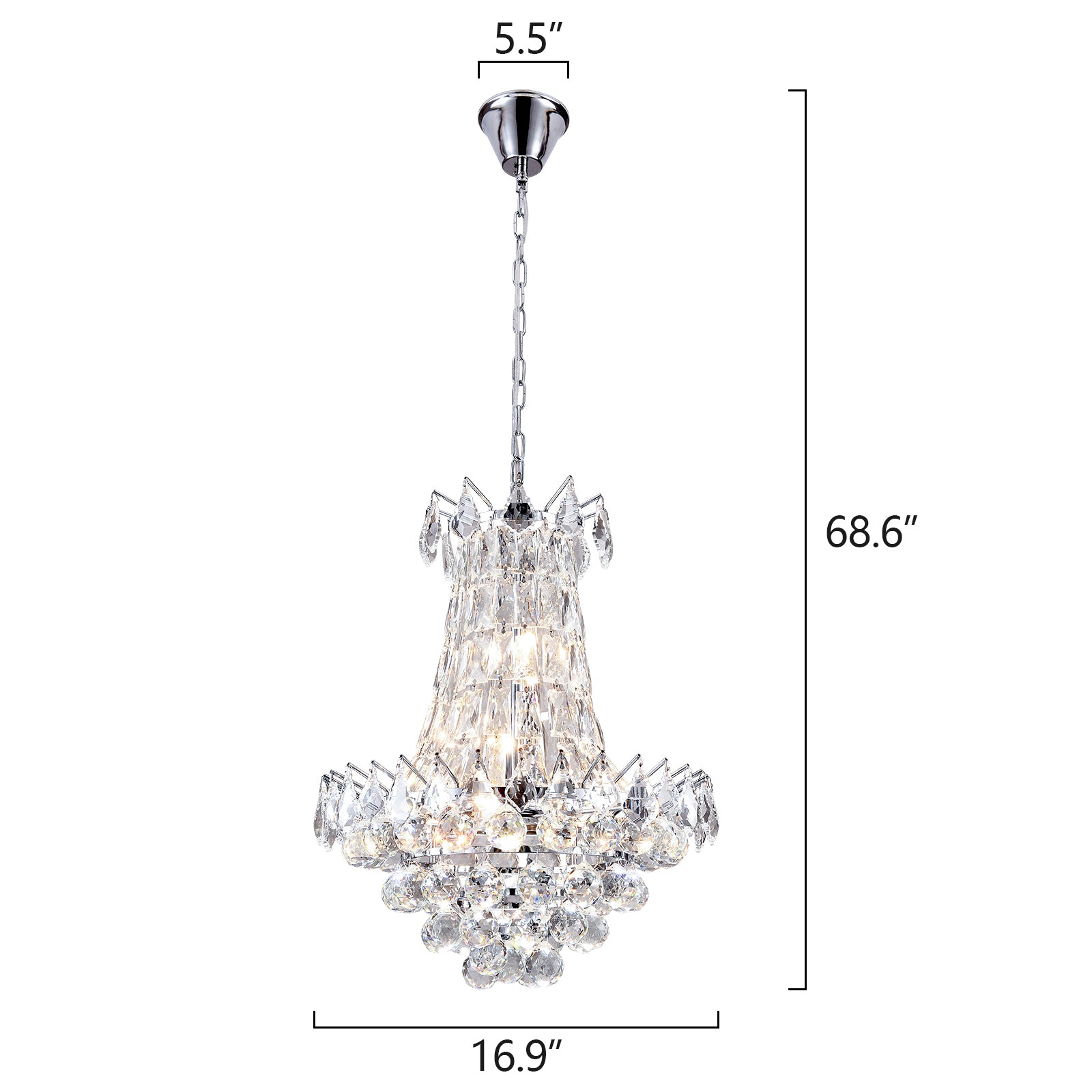 Maxax 6 - Light Unique / Statement Empire Crystal Chandelier