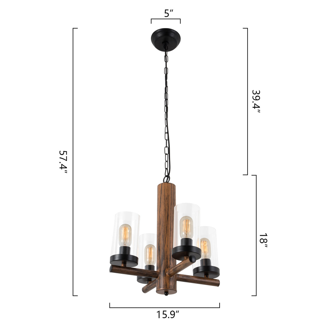 Maxax 4-Light Candle Style&Shaded Classic / Traditional Farmhouse&Country Style Chandeliers #19162-4WG