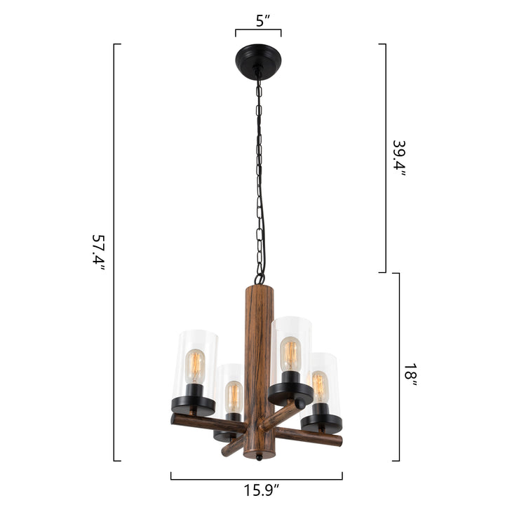 Maxax 4-Light Candle Style&Shaded Classic / Traditional Farmhouse&Country Style Chandeliers #19162