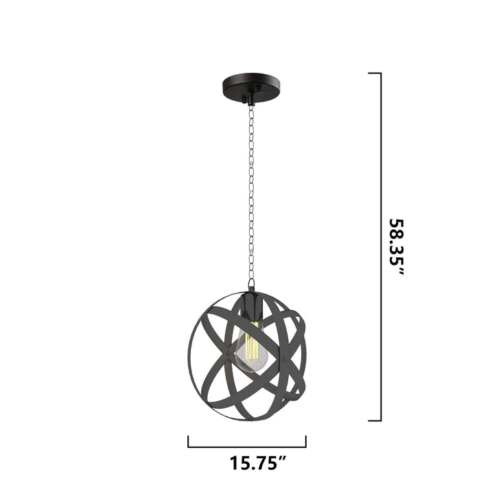 Maxax 1 - Light Single Black Globe Pendant #MX21016