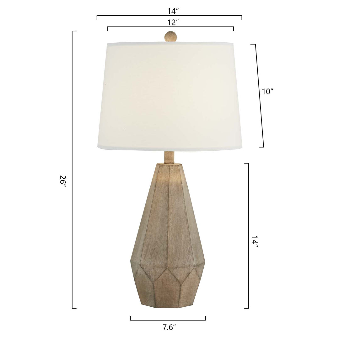 Maxax 26 Inch Bedside Wood Table Lamp Set of 2 #T116