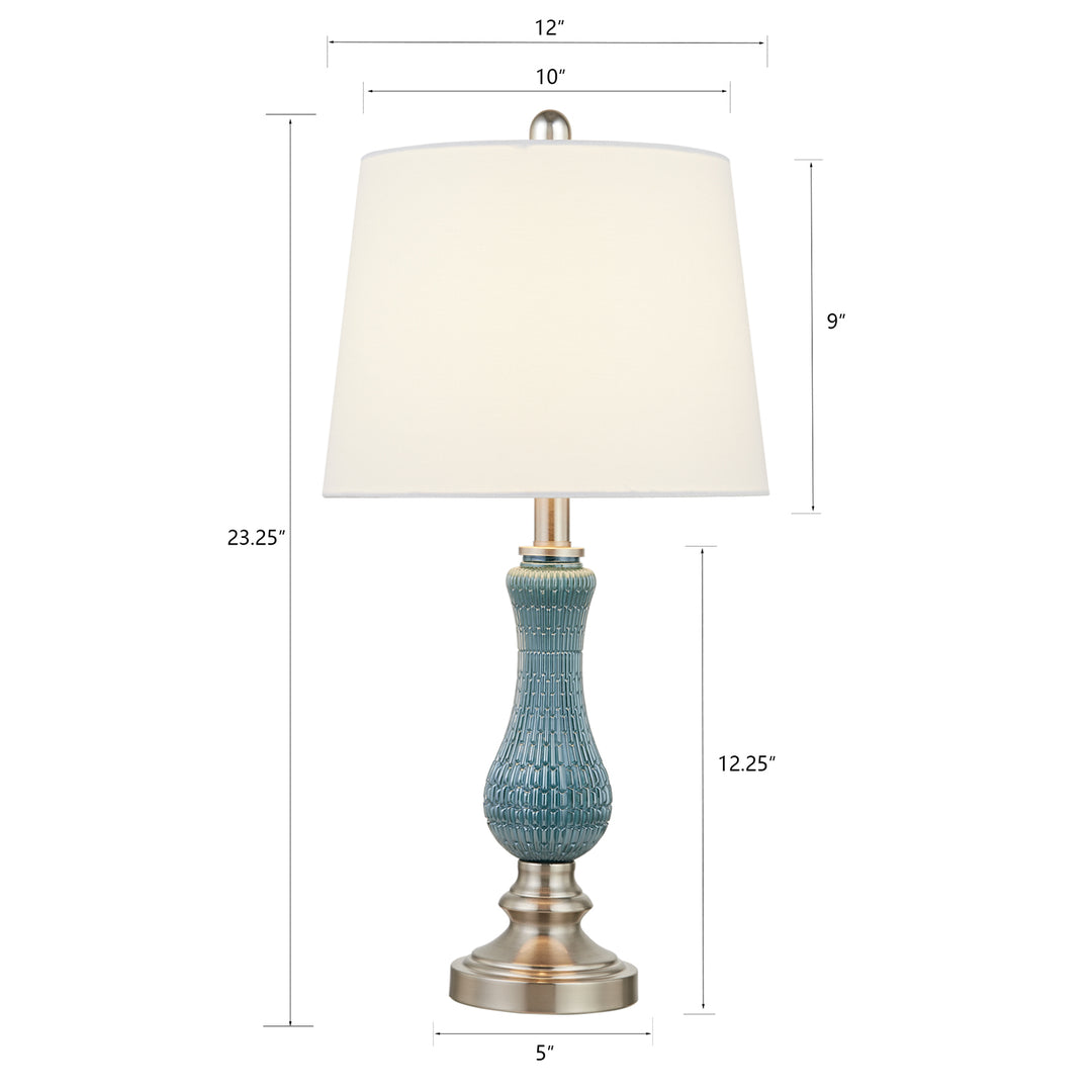 Maxax  23in Light Blue Bedside Lamp Set of 2#T93-LB