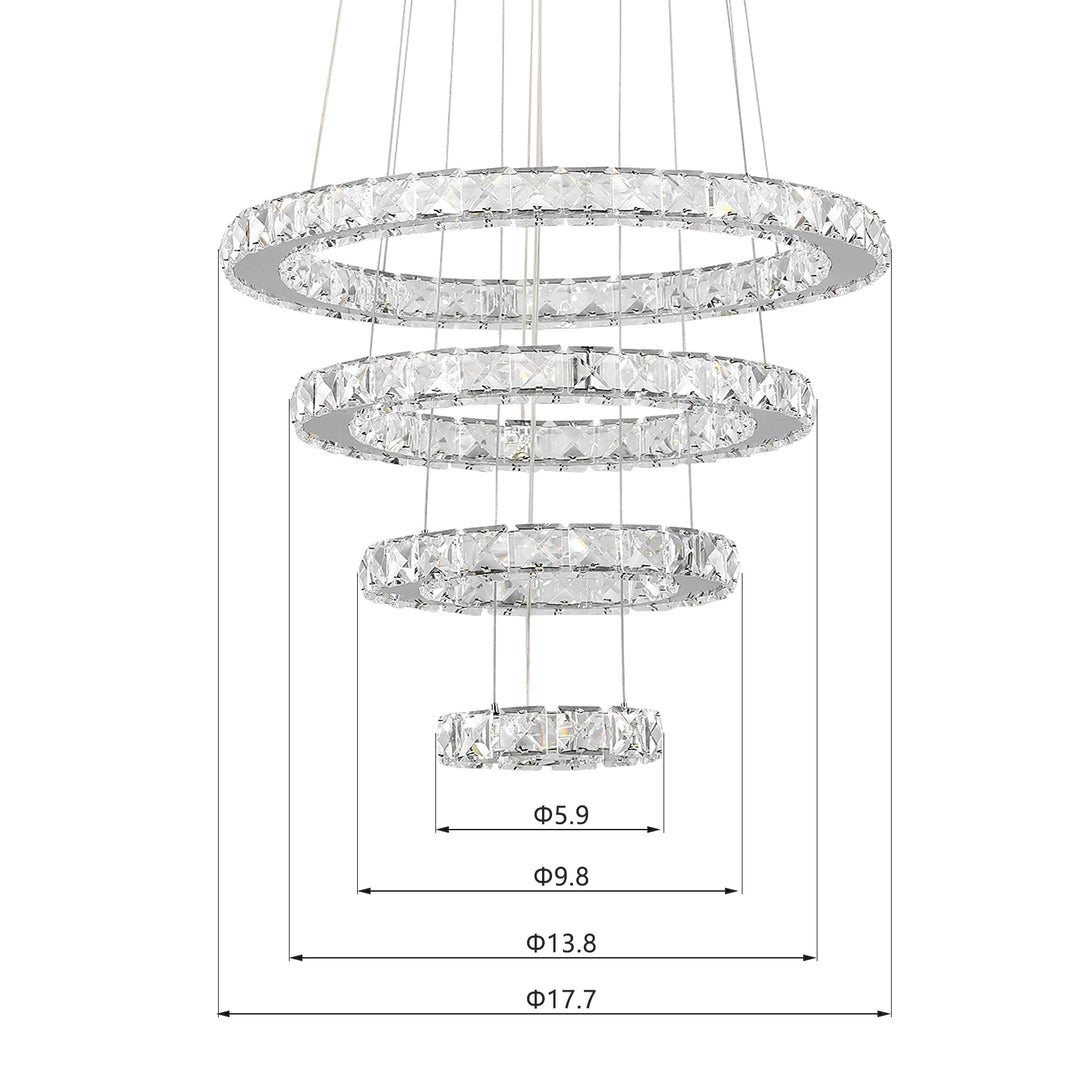 Maxax 4 - Light Unique Tiered LED Crystal Chandelier #YX-450