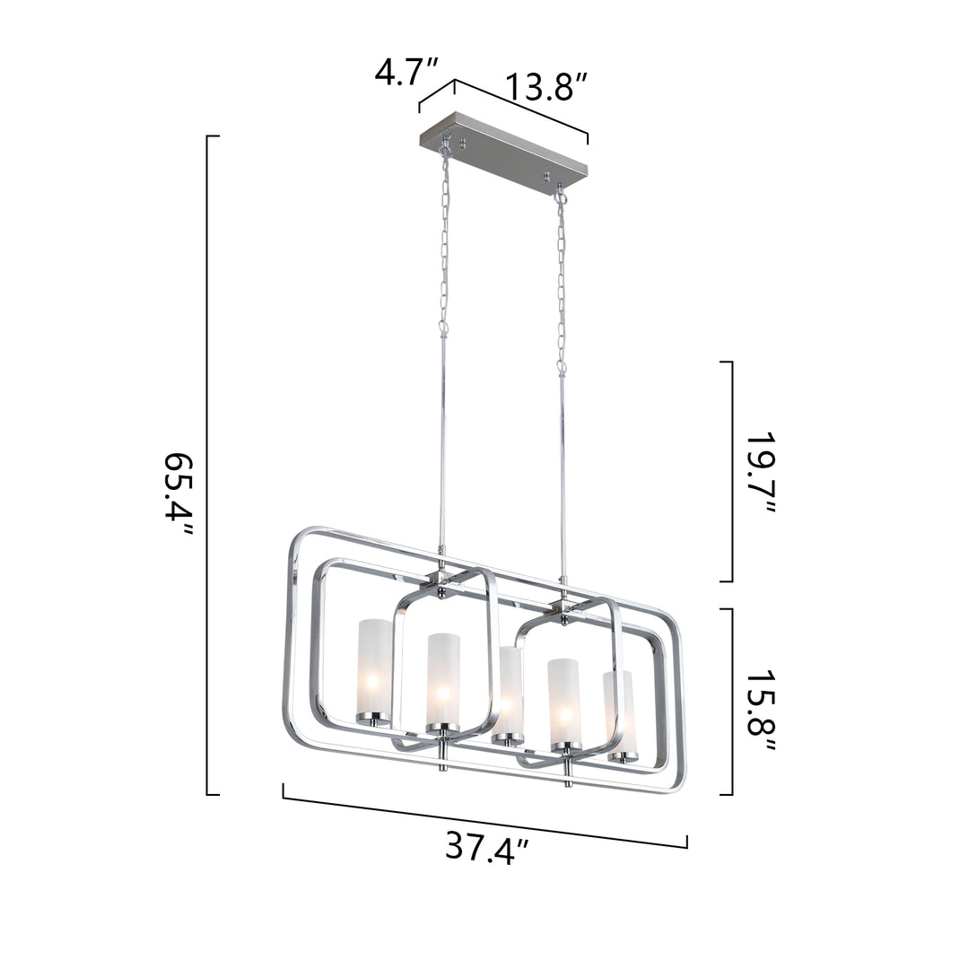 Zaza Designs 5-Light Kitchen Island Linear Pendant #19149-5CH