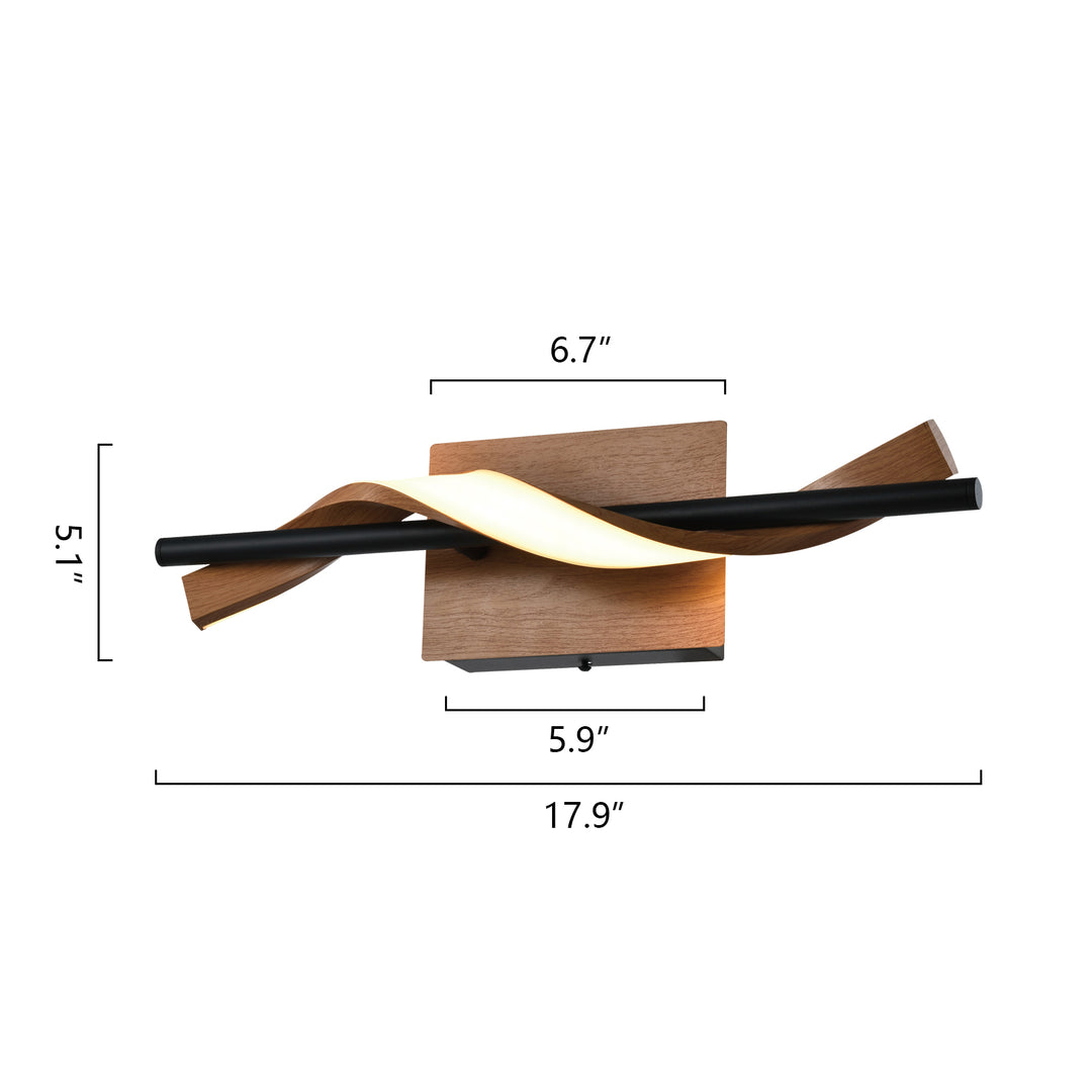 1 - Light 18"W Dimmable LED Brown Iron Vanity Light #MX21052