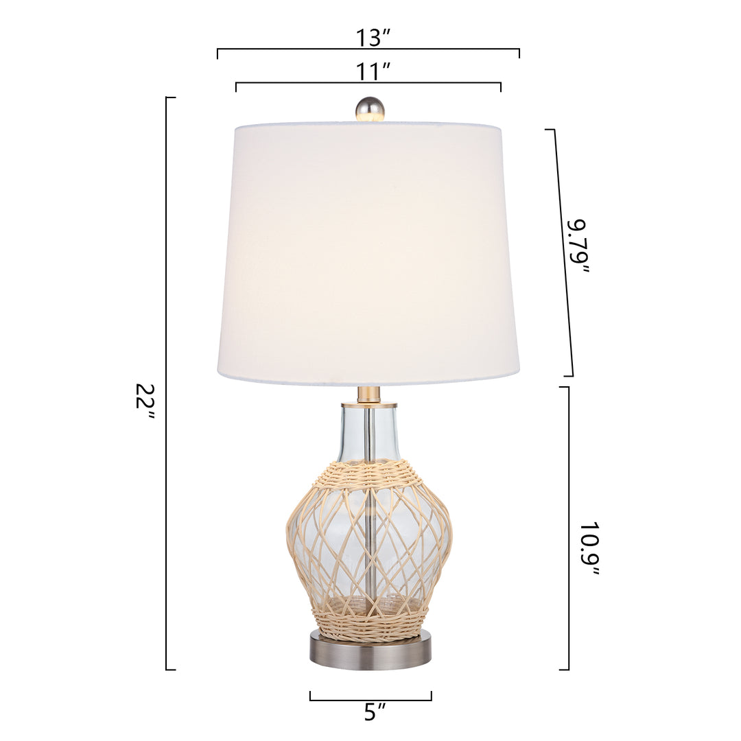 Maxax 22in Glass Coastal Nautical Table Lamps #T97