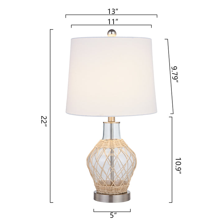 Maxax 22in Glass Coastal Nautical Table Lamps #T97