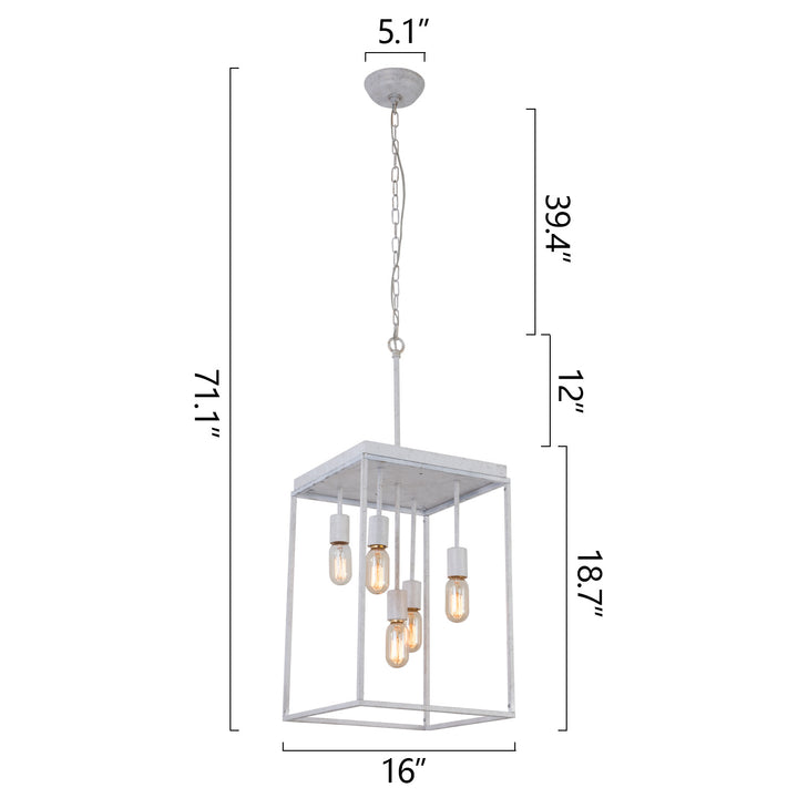 Maxax 5 - Light Square / Rectangle Chandeliers #19191-5WH