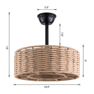 Maxax 11.81'' Ceiling Fan with Light Kit #26004-4WD