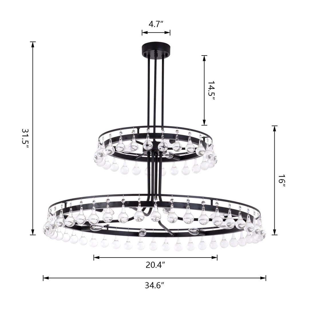 11 - Light Dimmable Chandelier #19220-11BK