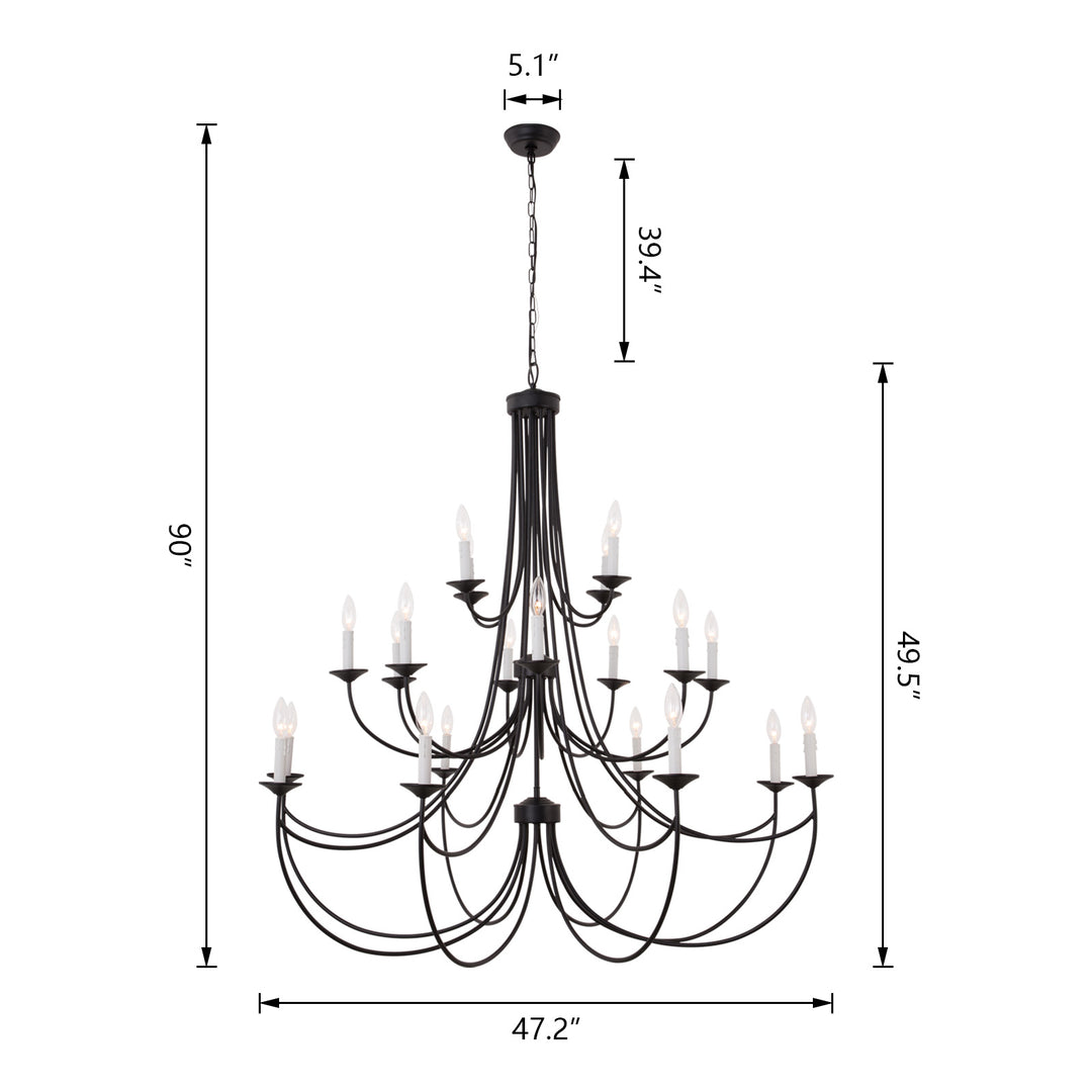 Maxax 20 Light Dimmable Classic / Traditional Chandelier #19209