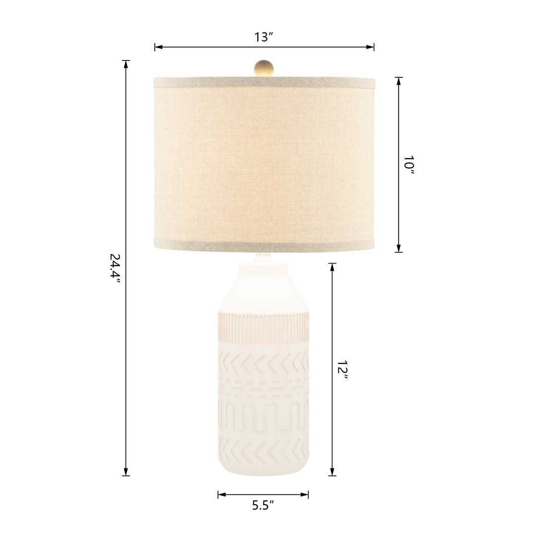 Allon Ceramic Table Lamp For Living Room/bedroom (Set of 2) #T181