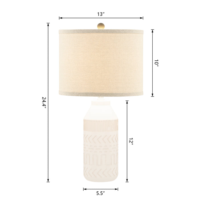 Allon Ceramic Table Lamp For Living Room/bedroom (Set of 2) #T181-BN