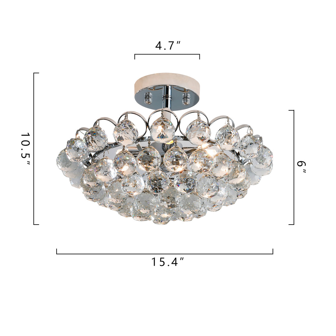 Maxax 4 - Light 15in Crystal Semi Flush Mount #19152