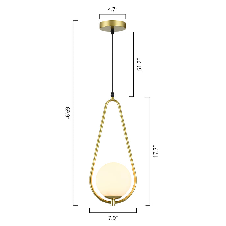 Maxax 1 - Light Single Globe Pendant with Wrought Iron Accents #MX5011