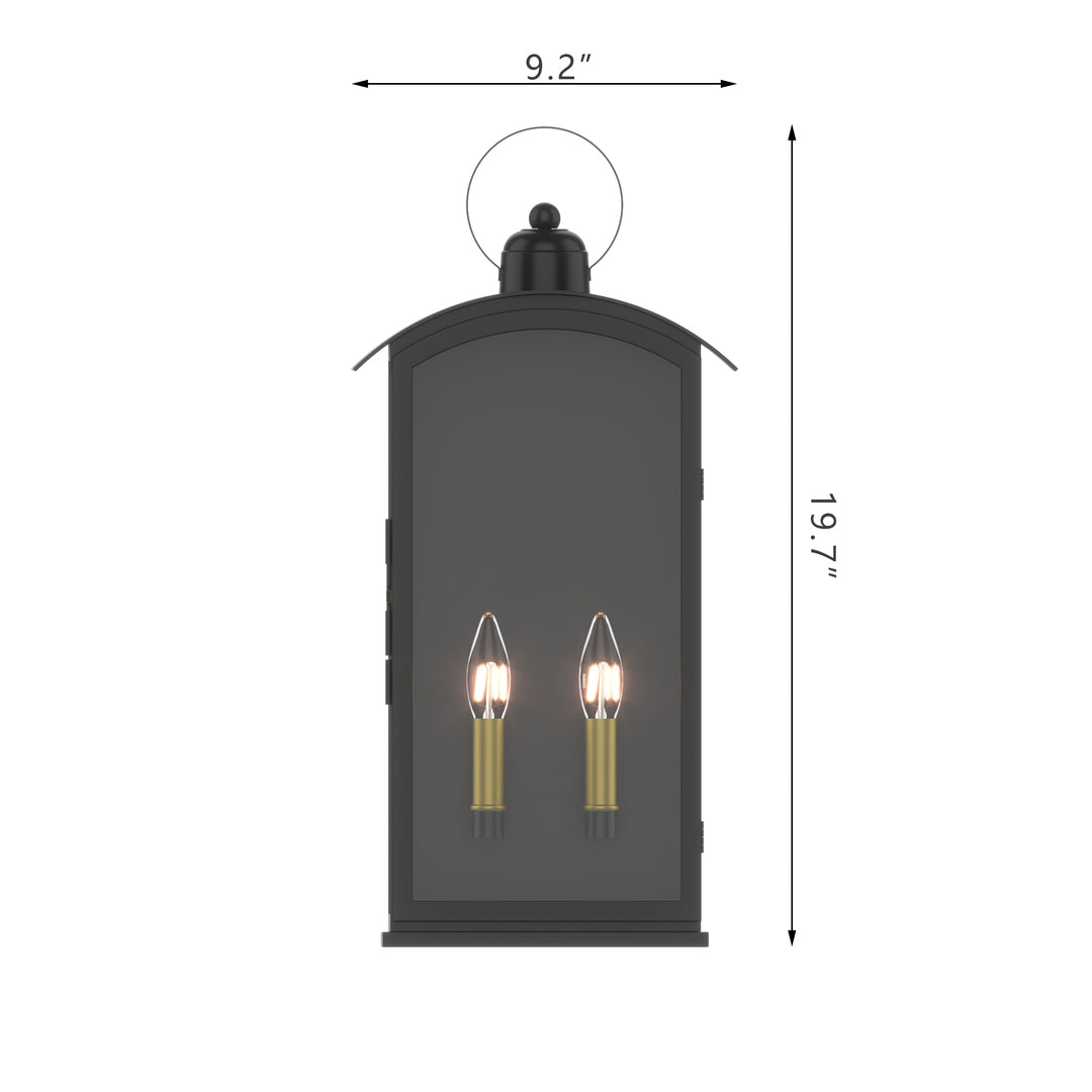 Maxax 2 Light Outdoor Wall Light #7013-2BK