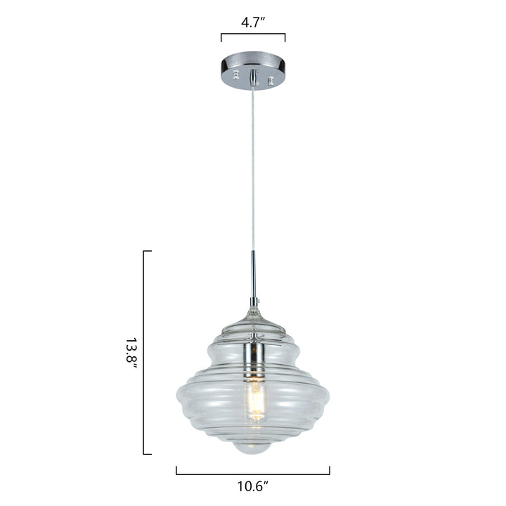 Maxax 1 - Light Glass Pendant Lights for Kitchen Island #MX5007-P1CL