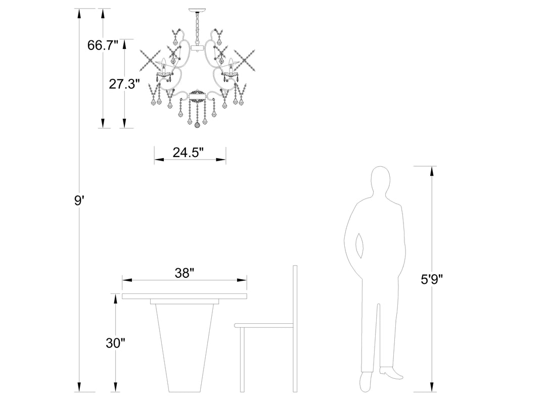 Maxax 10-light Crystal wrought Iron Chandelier #MX19040